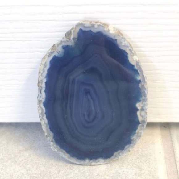 NEW Agate Slice Rock Crystal Blue - Picture 2 of 4